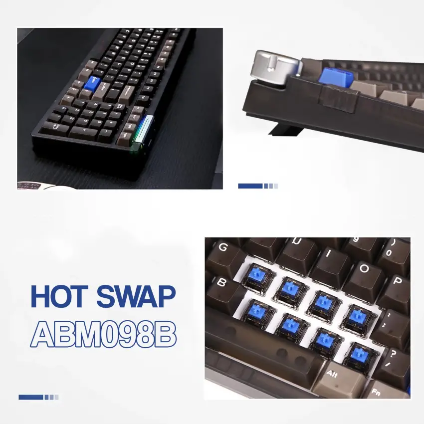CIDOO ABM098 Esports RGB Mekanik 3 Mode Kablosuz Klavye (SİYAH)