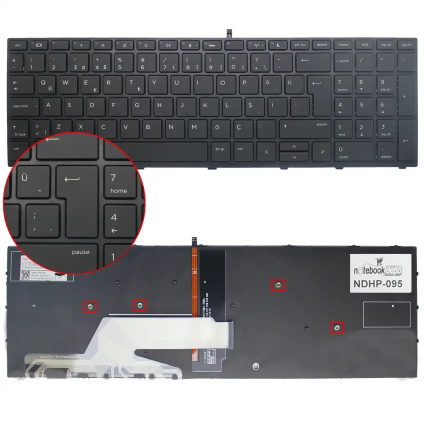 HP ProBook 650 G5 (6ZV37AW) Notebook Klavye Işıklı (Siyah TR)