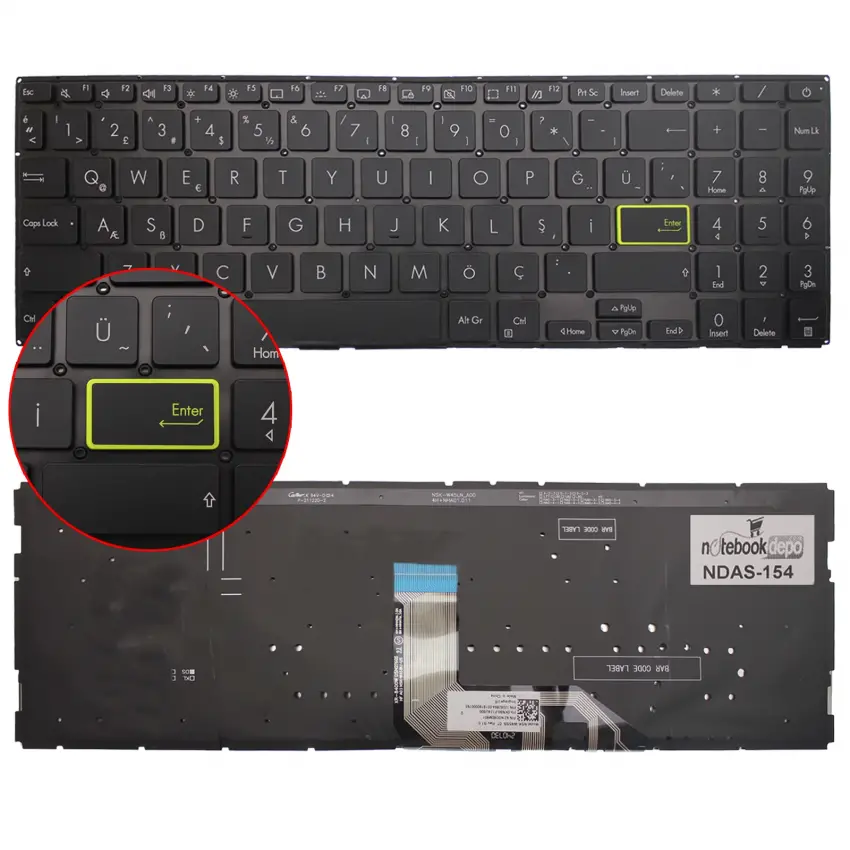 Asus Rog Studio 15 PX513QC Klavye Işıklı (Siyah TR)