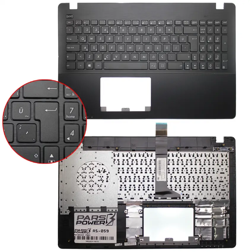 Asus X550CC-XO387D, X550CC-XO387H Notebook Klavye Kasalı (Siyah TR)