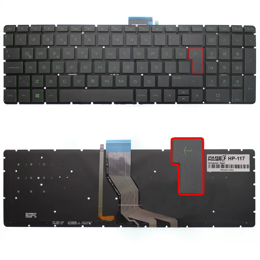HP Pavilion 15-aw, 15-aw000, 15-aw100 Notebook Klavyesi Işıklı (Siyah TR)