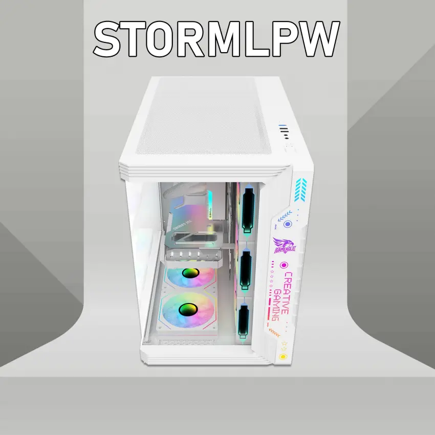 Gameagle Storm 7 Argb Fanlı Oyuncu Bilgisayar Kasası 850W 80+ Plus Bronz Powerlı Sıvı Soğutmalı (Beyaz)