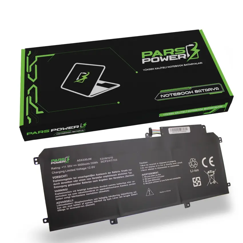 Asus ZenBook UX330, UX330C, UX330U Batarya - Pil (Pars Power)