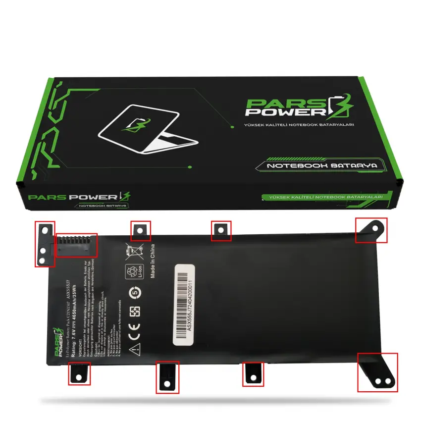 Asus X554LD-XO598D, X555YI-XO138T Notebook Batarya - Pil (Pars Power)