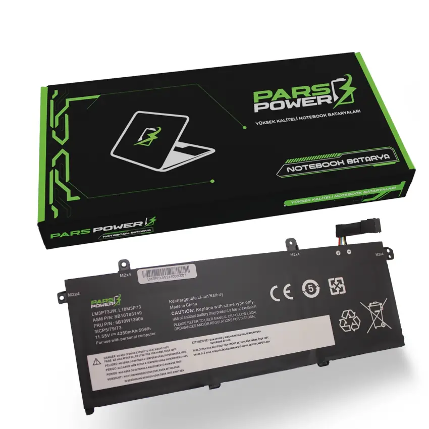 Lenovo ThinkPad 5B10W13908, 5B10W13954 Batarya - Pil (Pars Power)