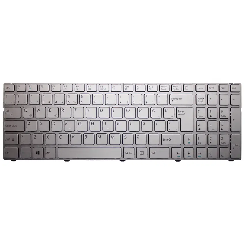 Casper CGU, CRY, CSD, CSY, C700, C710 Notebook Klavye (Gümüş TR)