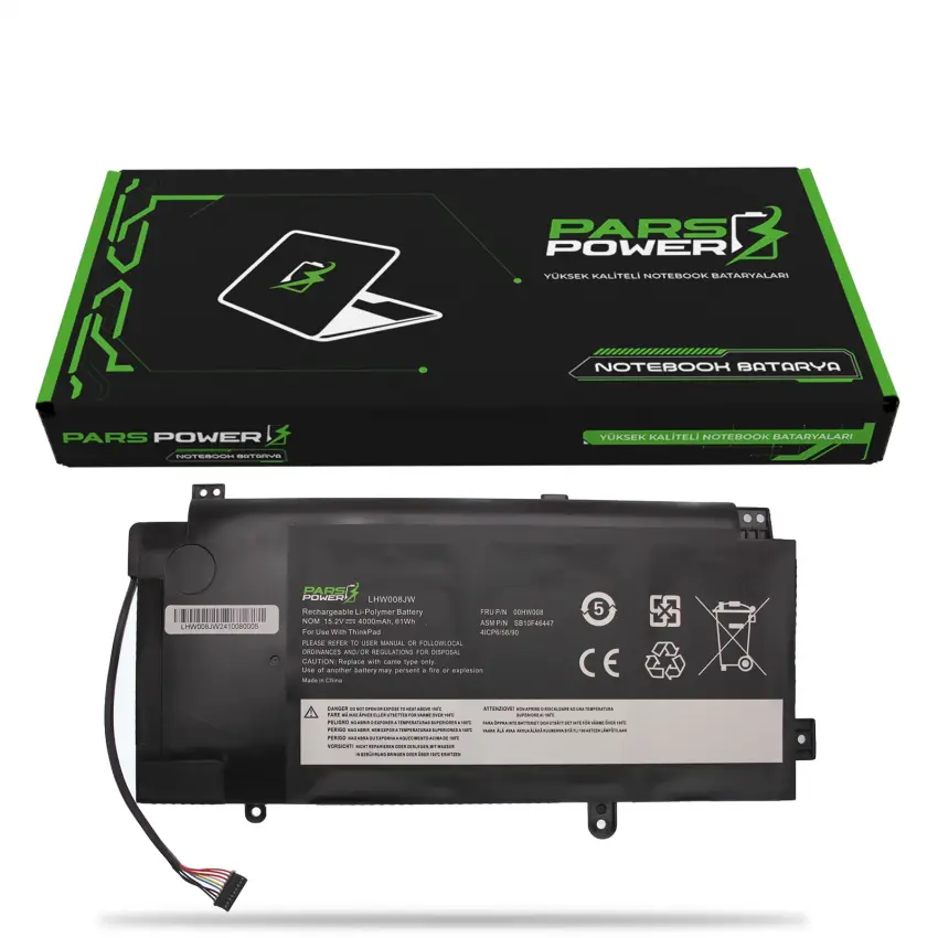 Lenovo ThinkPad Yoga 15 20D, 00HW008 Batarya - Pil (Pars Power)