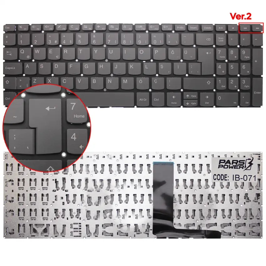 Lenovo ideaPad S145-15IWL 81MV017KTX Klavye (Füme TR)