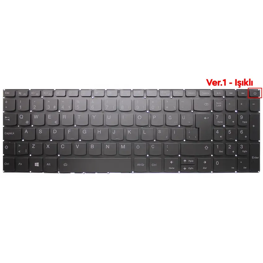 Lenovo ideaPad 3-15IGL05 type 81WQ Klavye Işıklı (Füme TR)