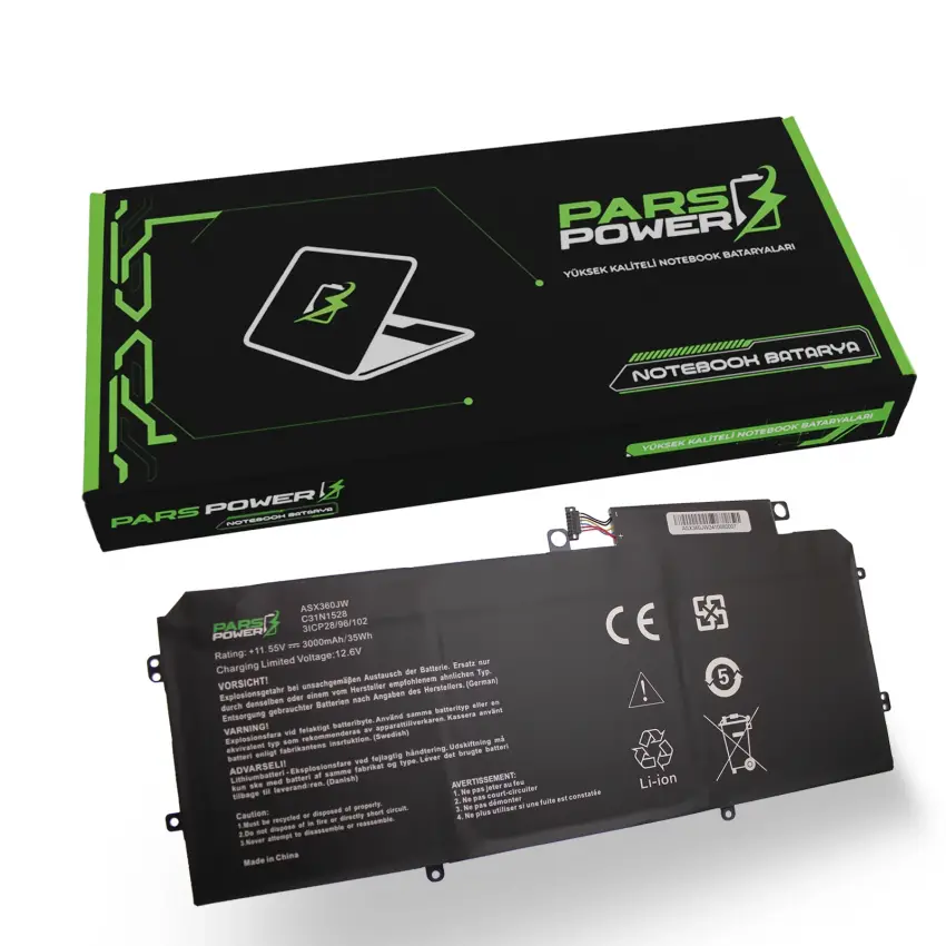 Asus ZenBook UX360CA-IH51T, UX360CA-UBM1T Batarya - Pil (Pars Power)