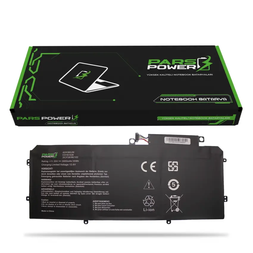 Asus ZenBook UX360CA-IH51T, UX360CA-UBM1T Batarya - Pil (Pars Power)