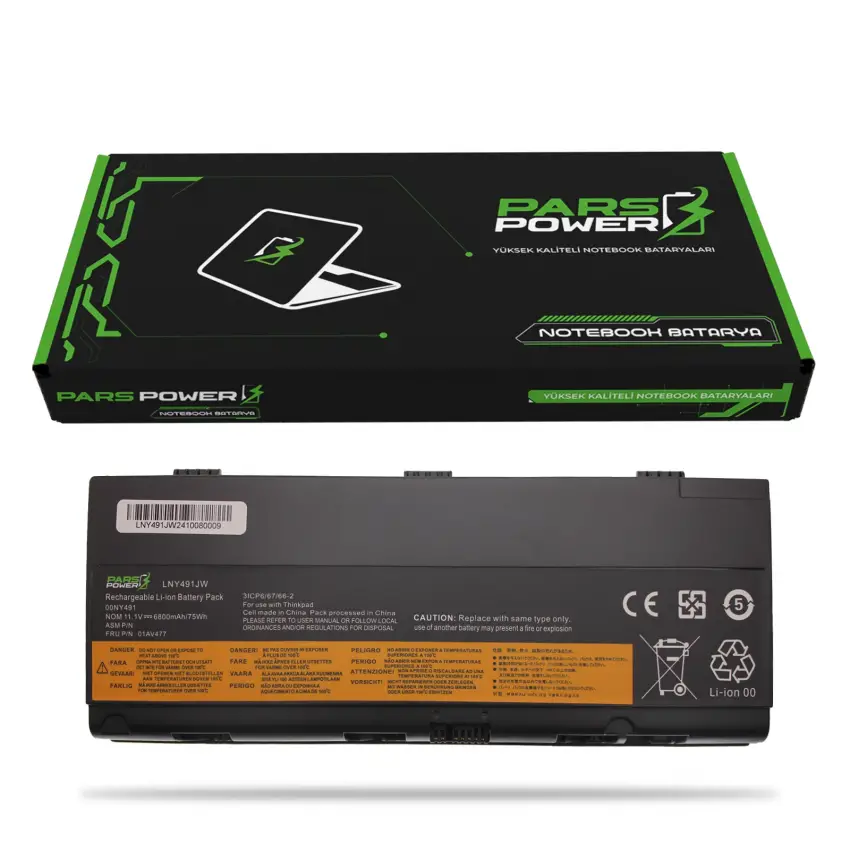 Lenovo ThinkPad P50 20FK, 20FL Batarya - Pil (Pars Power)