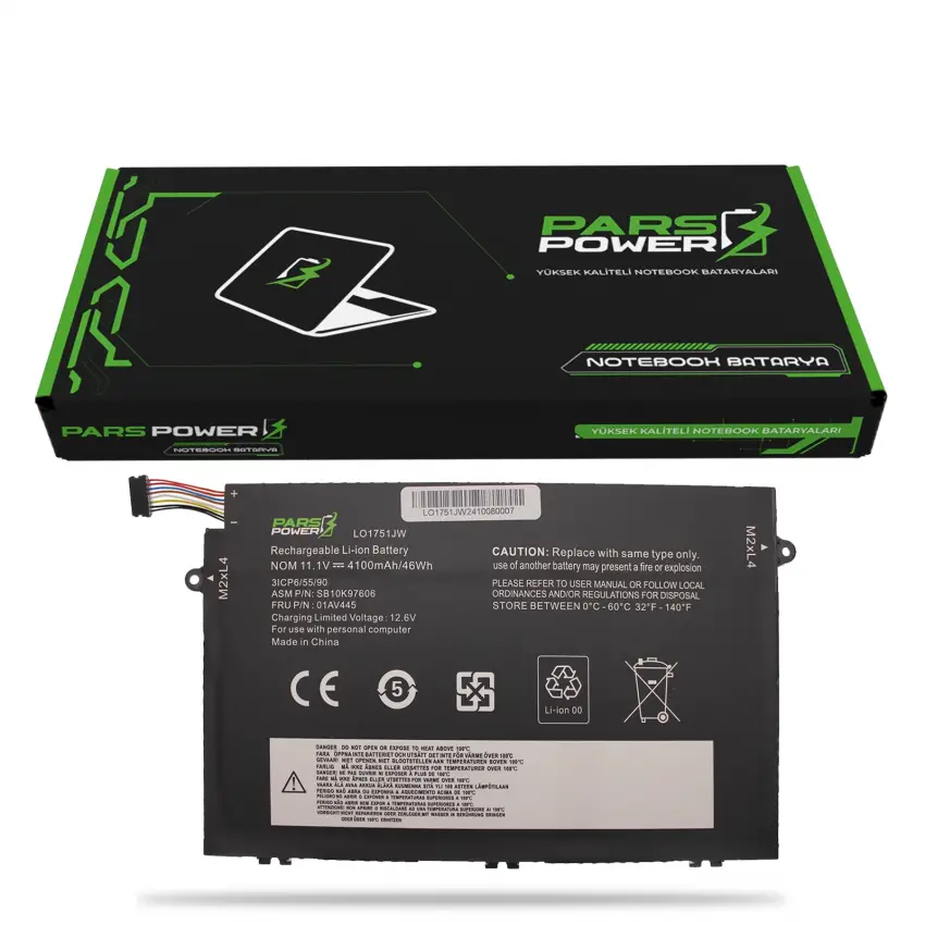 Lenovo ThinkPad 01AV446, SB10K97606 Batarya - Pil (Pars Power)