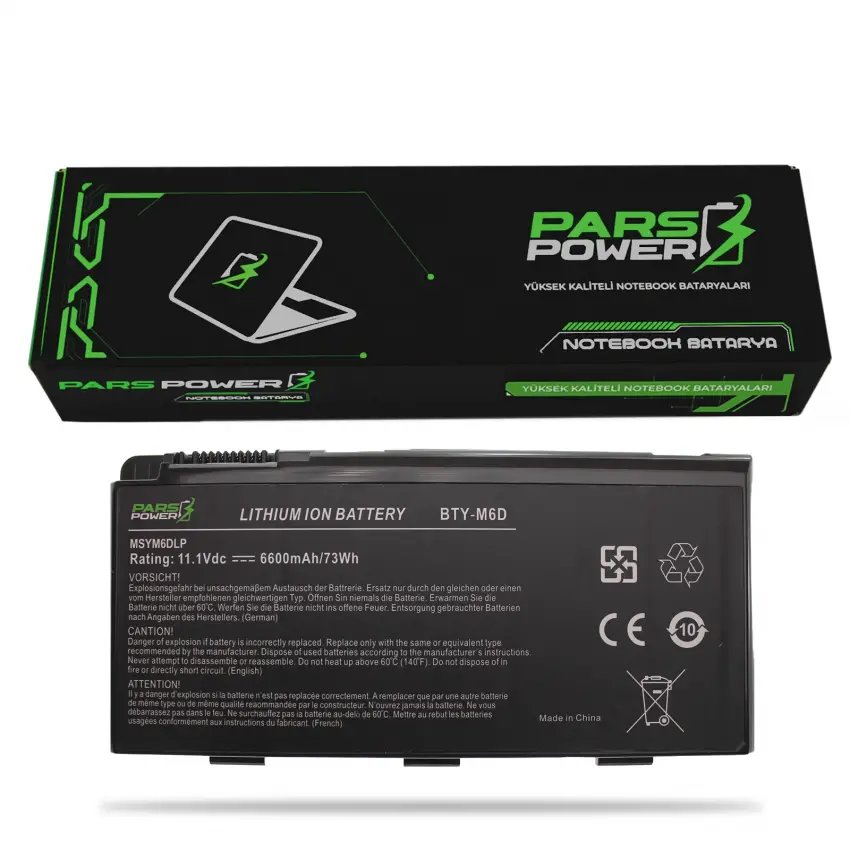Monster GT780DX-259TR, GT780DX-615TR Notebook Batarya - Pil (Pars Power)