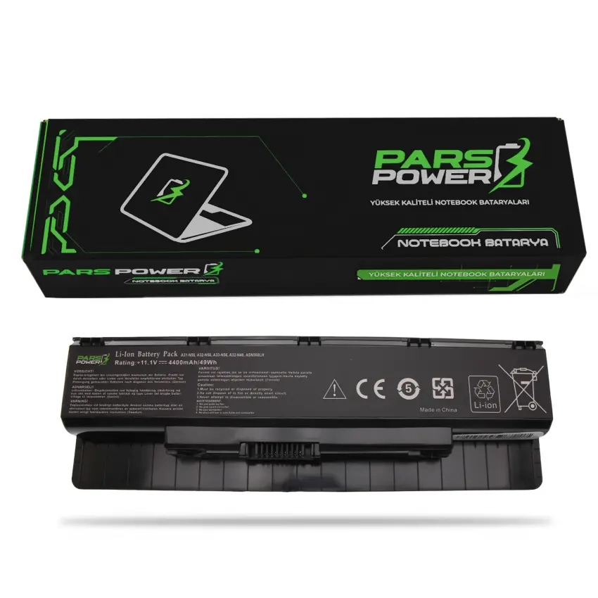 Asus N56VZ, N56VM, N56VZ, N56DP, N56JR, N56VJ Serisi Notebook Batarya - Pil (Pars Power)