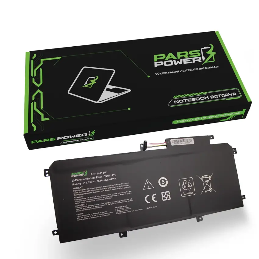 Asus ZenBook UX305FA-RB, UX305FA-USM1 Batarya - Pil (Pars Power)