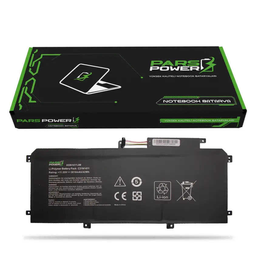 Asus ZenBook UX305FA-RB, UX305FA-USM1 Batarya - Pil (Pars Power)