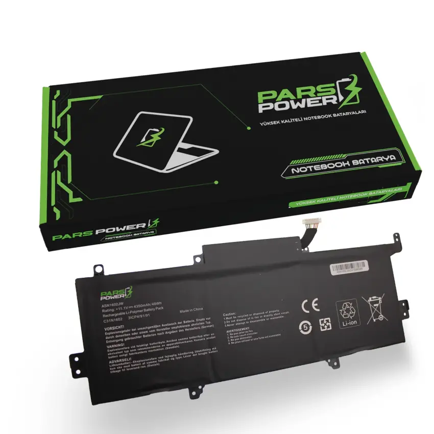 Asus ZenBook UX330UA-AH55, UX330UA-AH5Q Batarya - Pil (Pars Power)