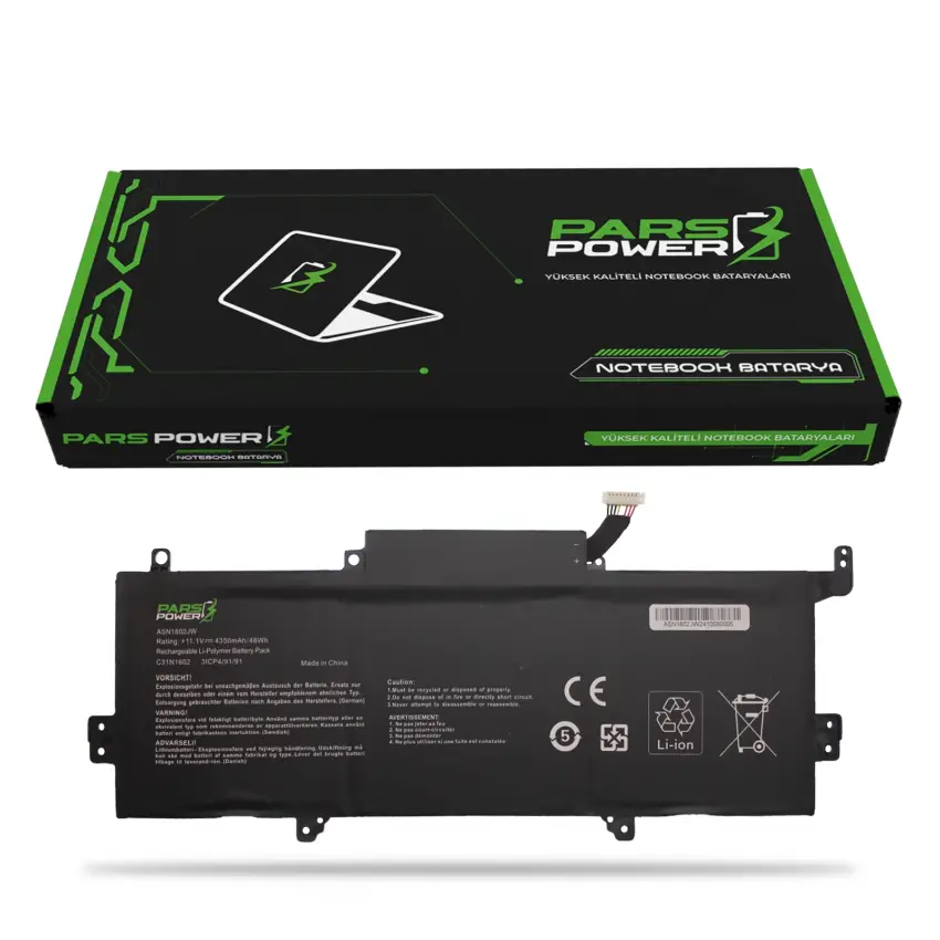 Asus ZenBook UX330UA-AH55, UX330UA-AH5Q Batarya - Pil (Pars Power)