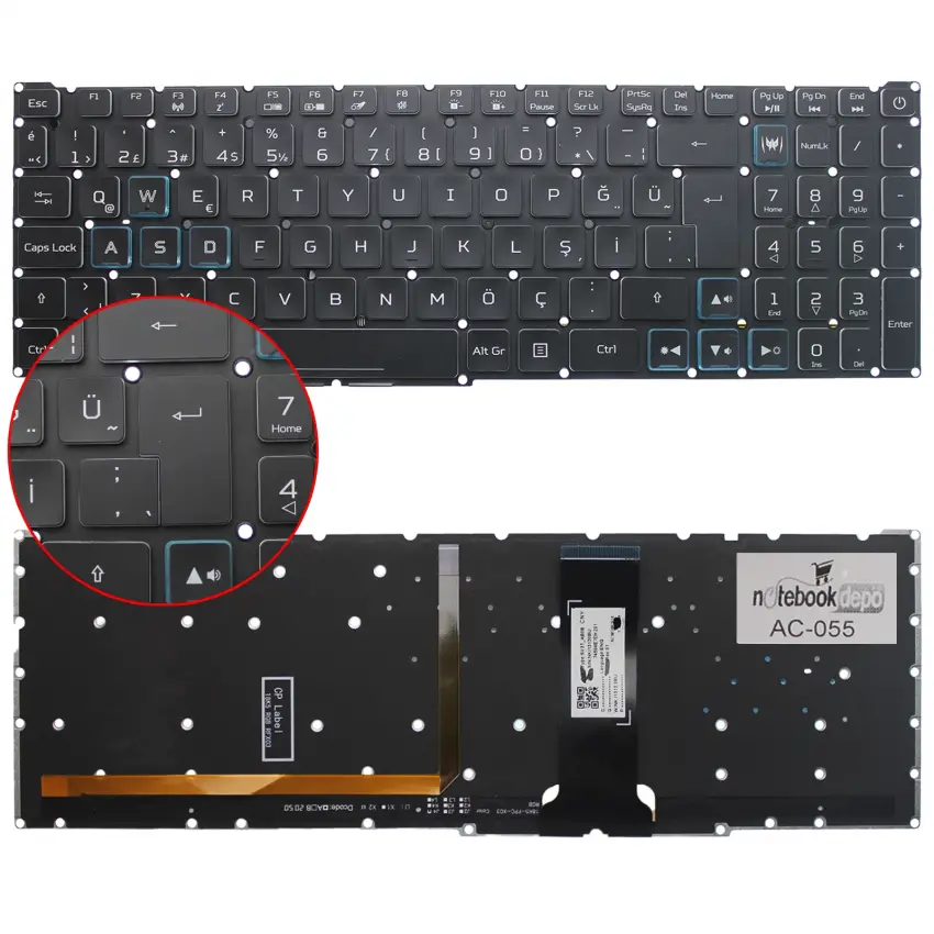 Acer Predator Helios 300 PH317-53-51AM Klavye Işıklı (Siyah TR)