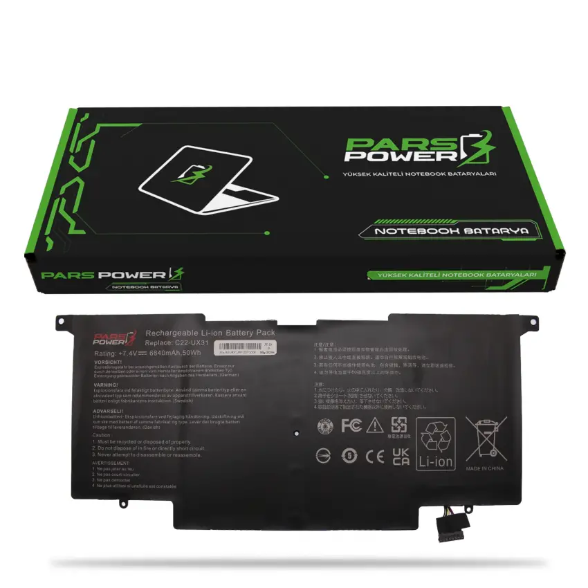 Asus Zenbook UX31, UX31A, UX31E, UX31L Batarya - Pil (Pars Power)