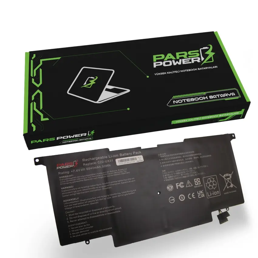 Asus Zenbook UX31E-RY009V, UX31E-RY010V Batarya - Pil (Pars Power)