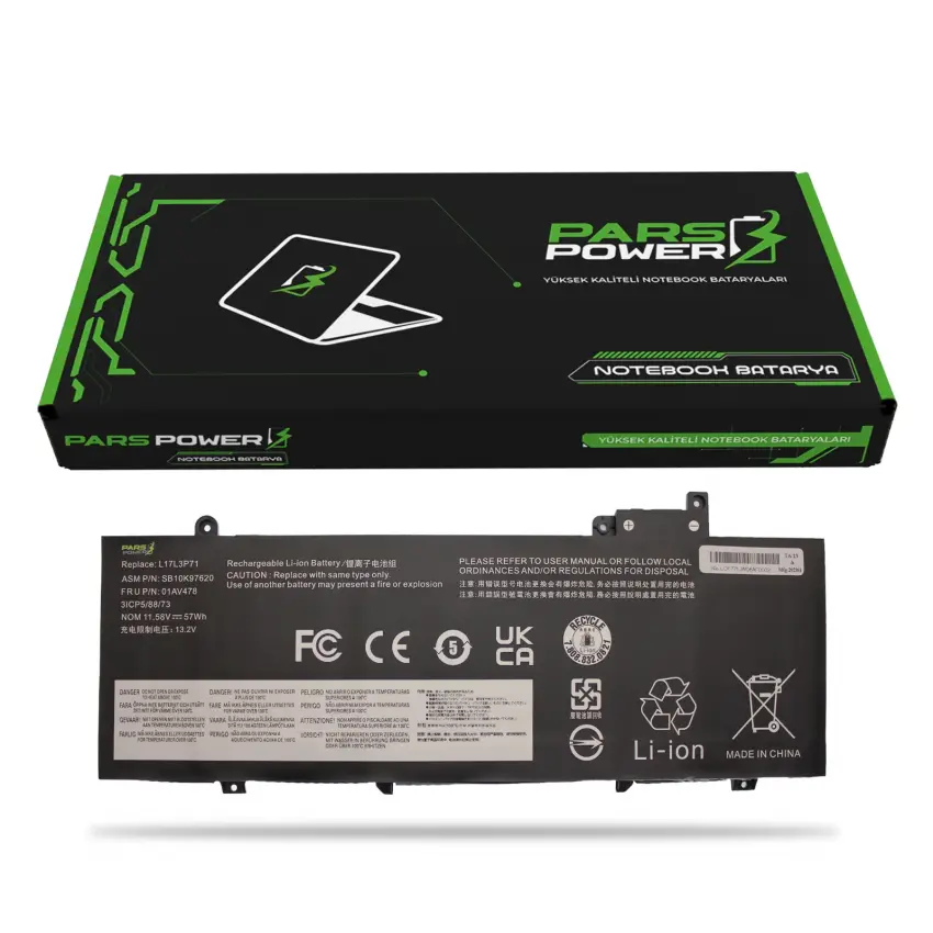 Lenovo ThinkPad T480S 20L7S09500 Batarya - Pil (Pars Power)