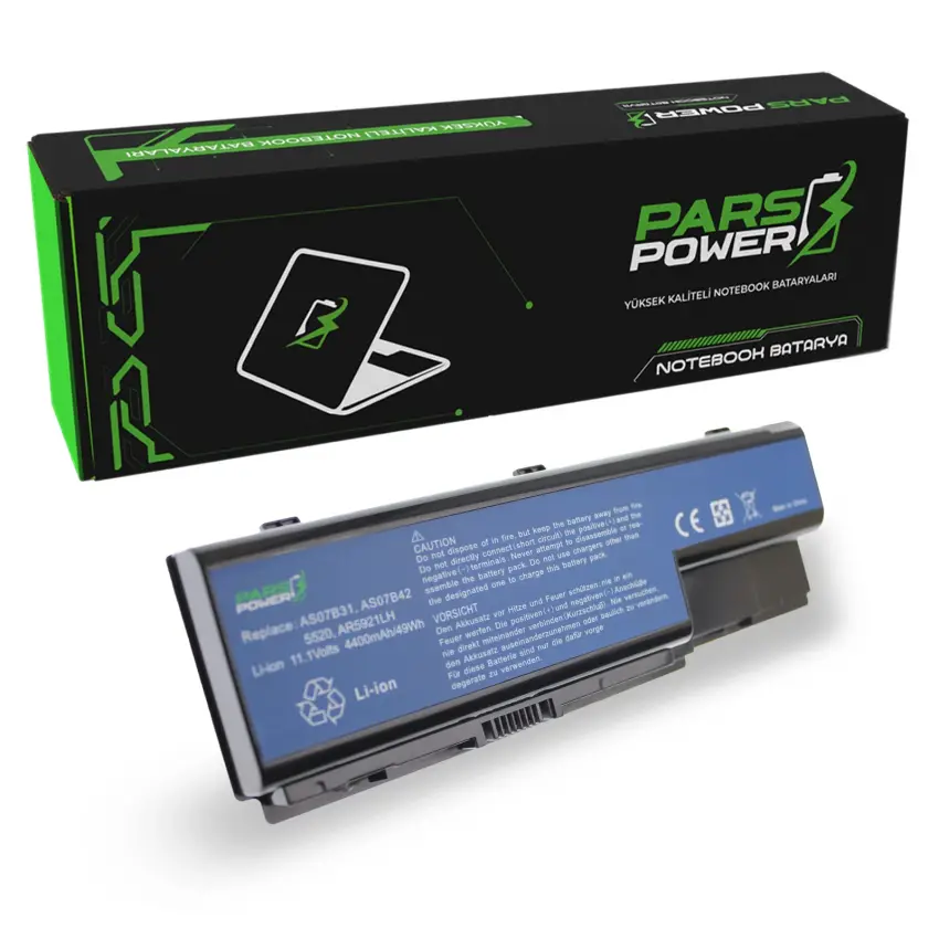 Acer Aspire 5220G, 5739G, 5920G, 5935G, 7520G, 6930G Serisi Uyumlu Notebook Batarya-Pil (Pars Power)
