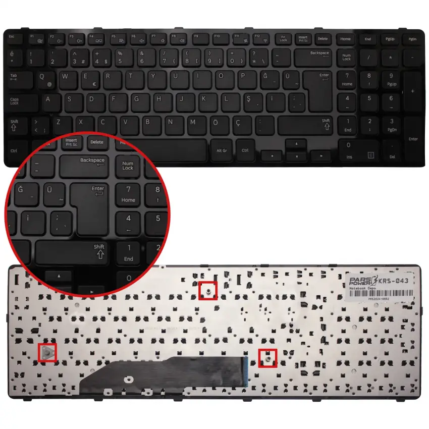Samsung NP300E7A Notebook Klavye (Siyah TR)