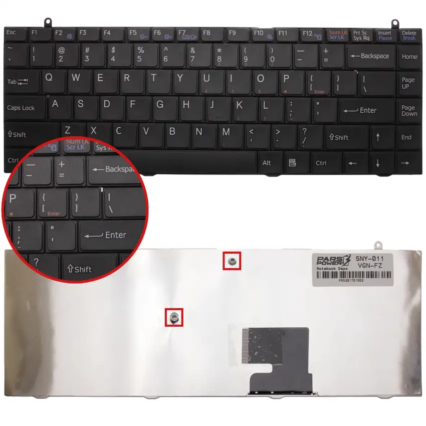 Sony Vaio Vgn-Fz31m Notebook Klavye (Siyah ENG)