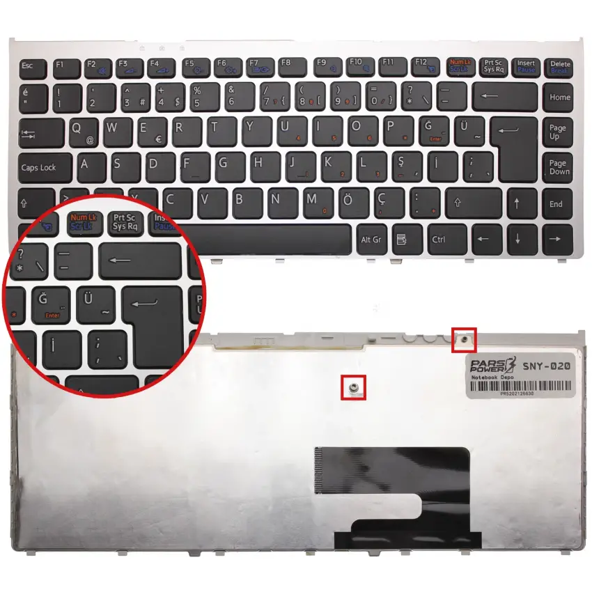 Sony Vaio VGN-FW5MTF, VGN-FW5ZRF, VGN-FW5ZTF Notebook Klavye (Siyah TR)