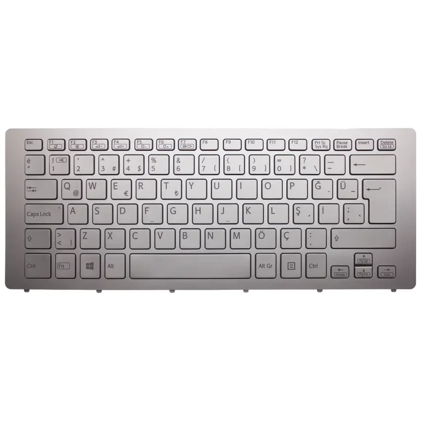 Sony Vaio SVF15N1Z2E, SVF15N1Z2R Klavye Işıklı (Gümüş TR)