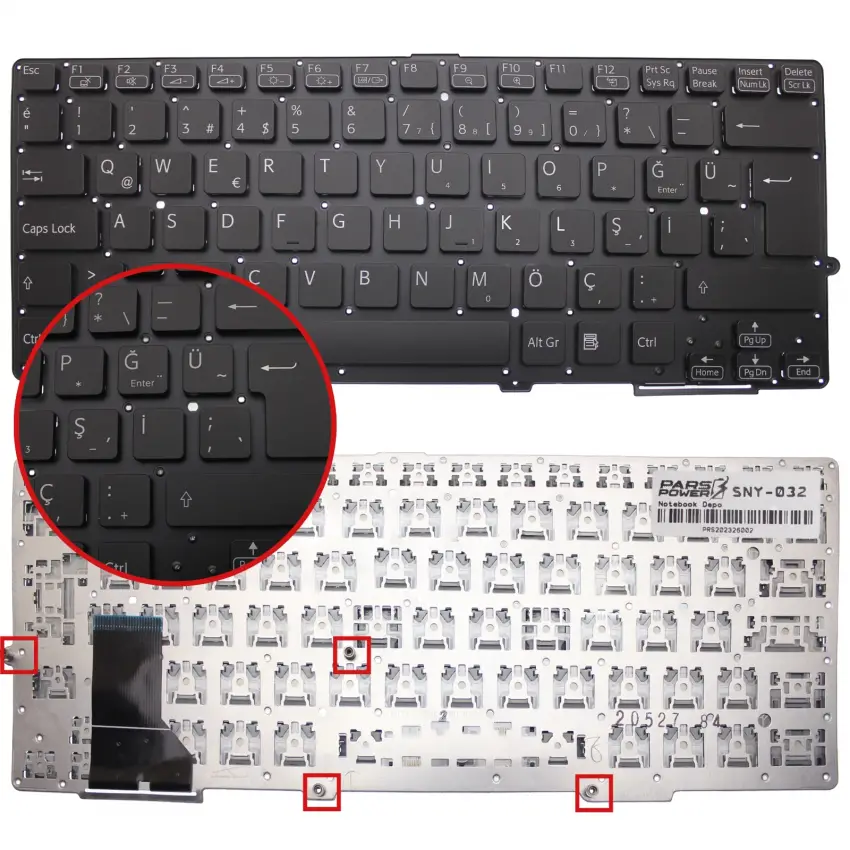 Sony Vaio SVS1311K9E Notebook Klavye (Siyah TR)