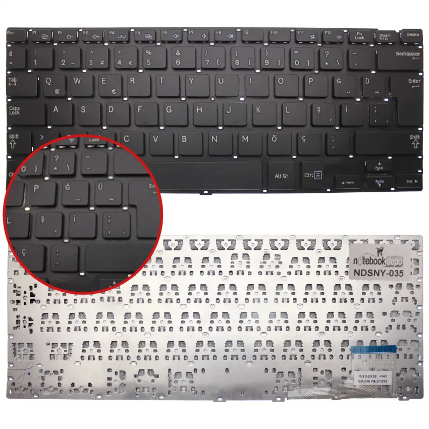 Samsung Np910 Notebook Klavye (Siyah TR)