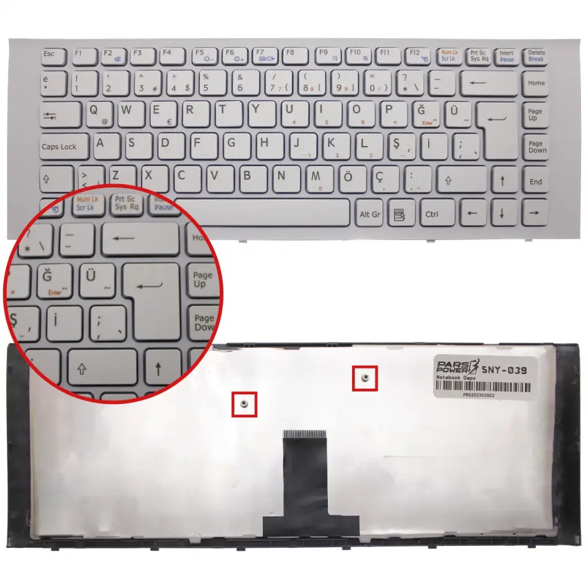Sony Vaio VPCEG3WFX/W Notebook Klavye (Beyaz TR)