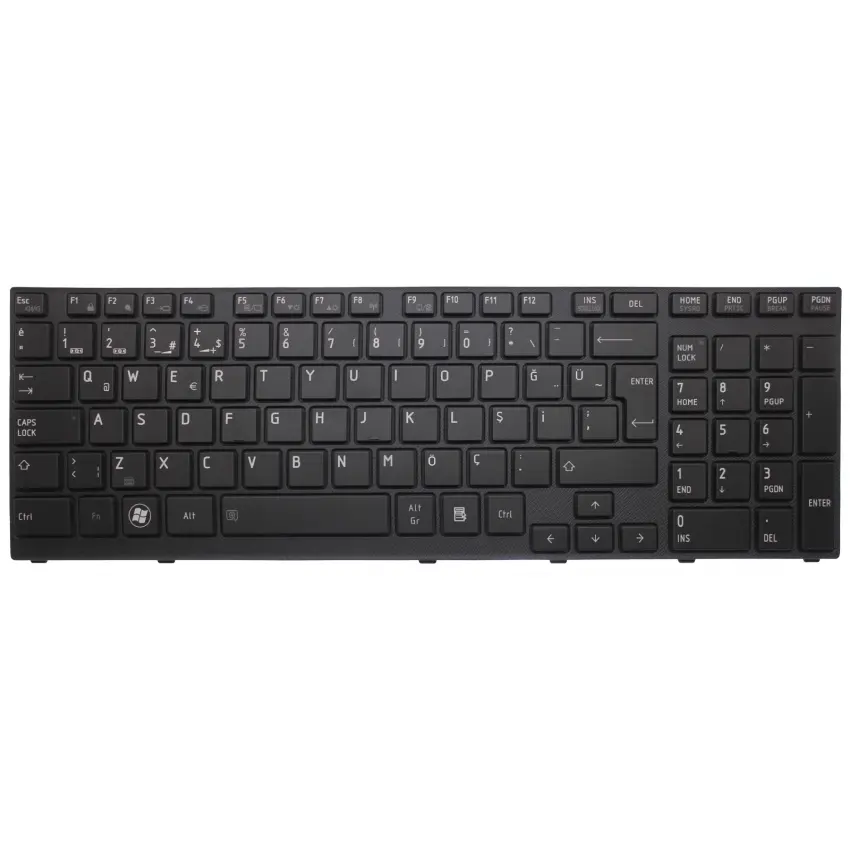 Toshiba Satellite P770-12Q, P775-100 Notebook Klavye Işıklı (Siyah TR)