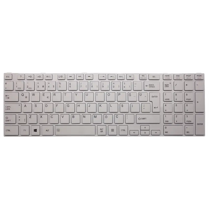 Toshiba Satellite L850-1J4, L850-1JW, L850-1JX Notebook Klavye (Beyaz TR)