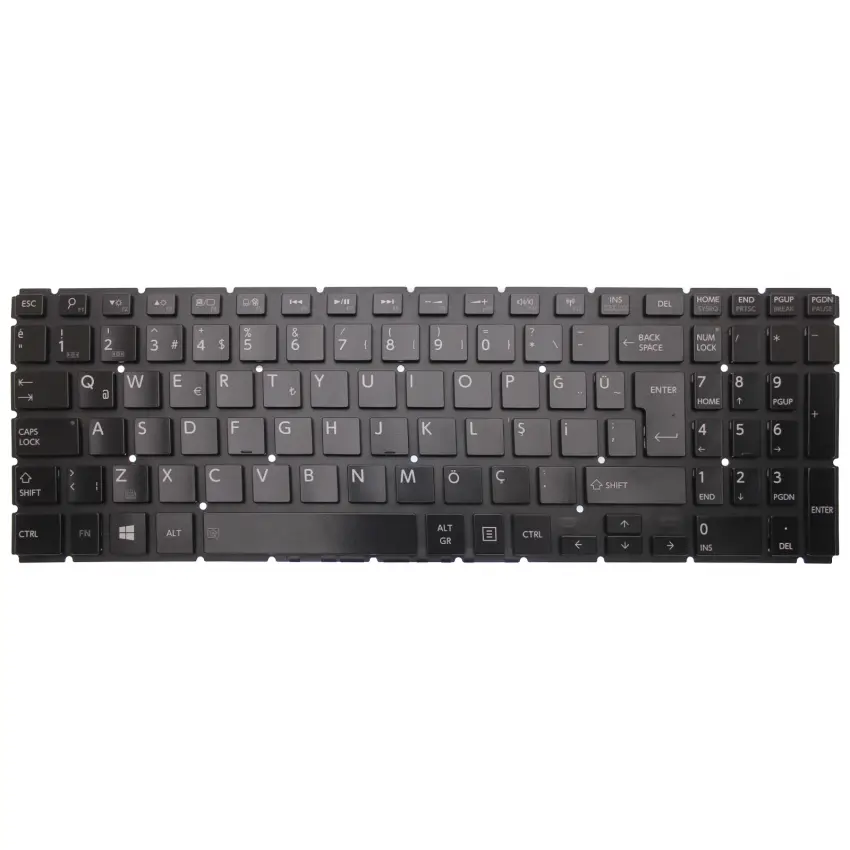 Toshiba Satellite L50-B-28J, L50-B-28P Notebook Klavye Işıklı (Siyah TR)