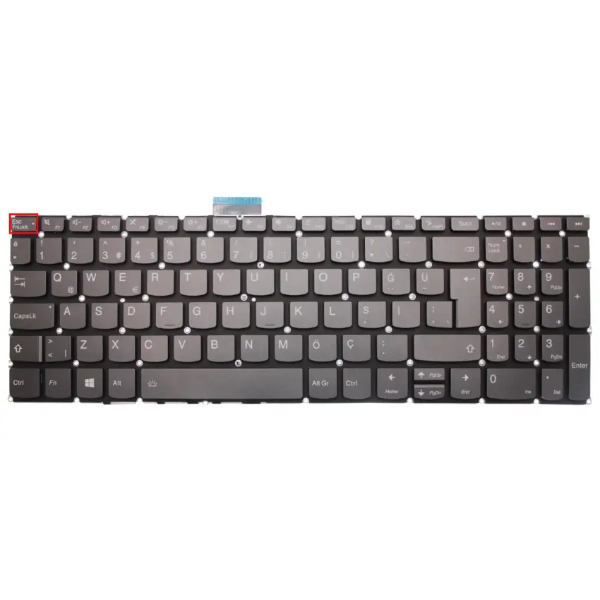 Lenovo V15 G2-ALC Type 82KD Klavye Işıklı (Füme TR)