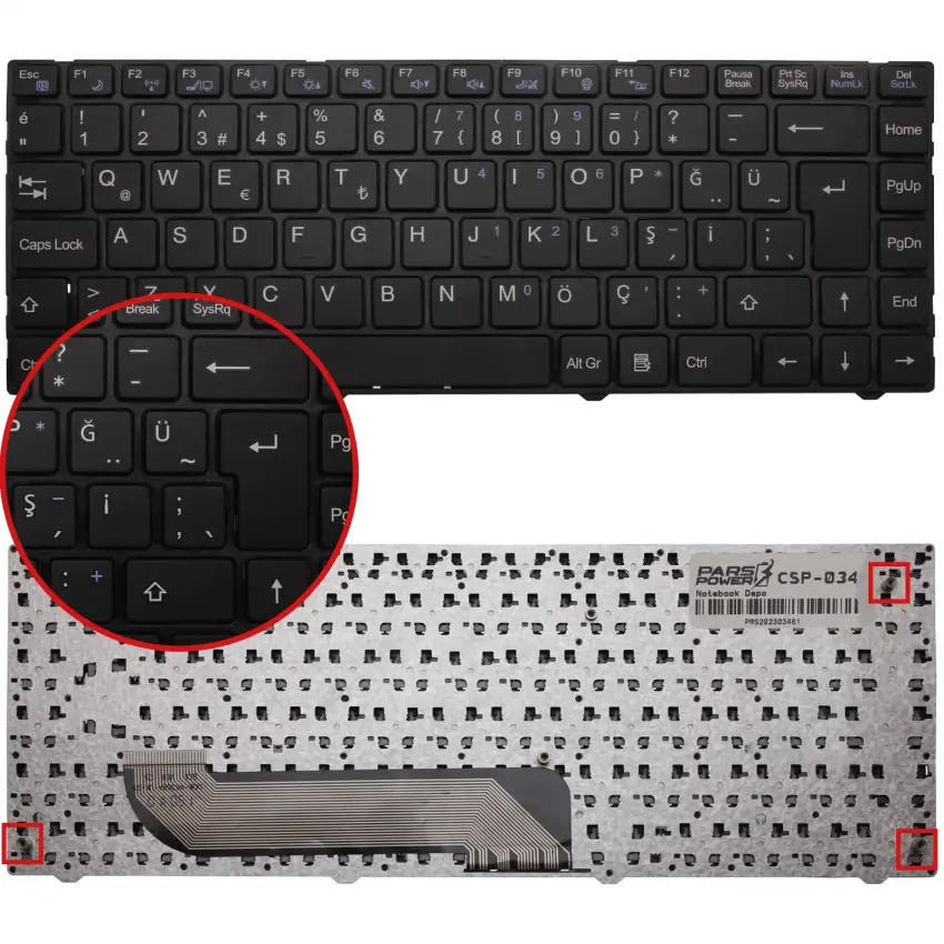 Exper L4B-Y01 Uyumlu Notebook Klavye (Siyah TR)