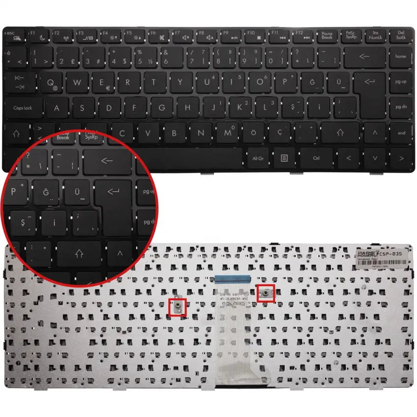 Exper AEJW6A0001020132040480 Uyumlu Notebook Klavye (Siyah TR)