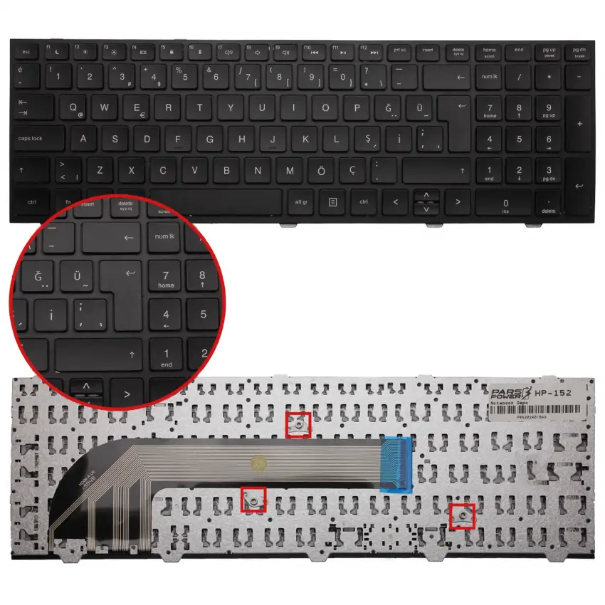 HP 702237-141, 8K1390, NSK-CC3SW, SN8114 Notebook Klavye (Siyah TR)