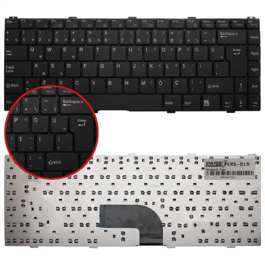 Grundig GNB 1440 A1 B8 Notebook Klavye (Siyah TR)