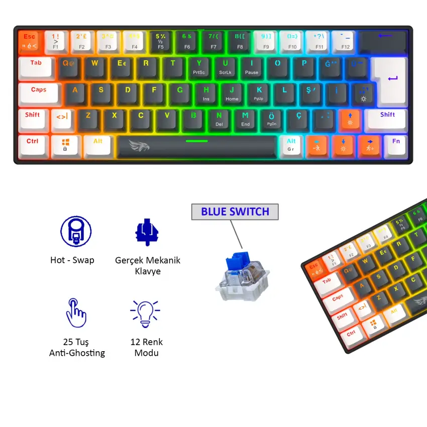 Gameagle Neopulse MK-64X2BAB Mekanik Işıklı Oyuncu Klavye