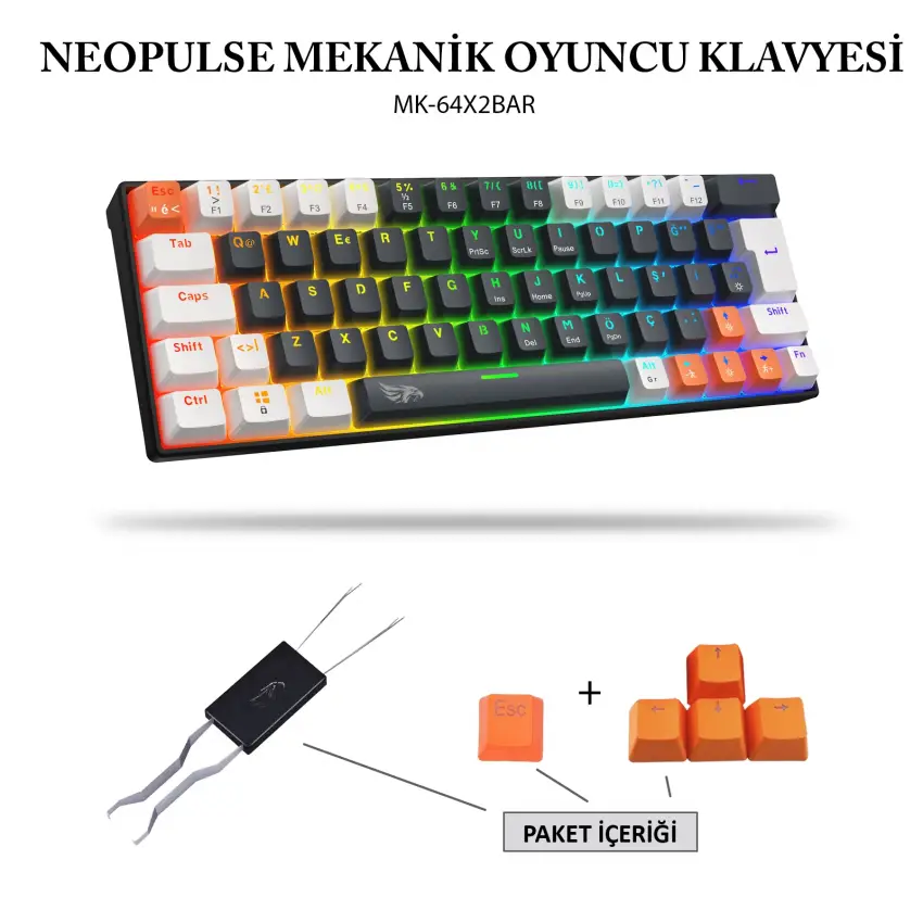 Gameagle Neopulse MK-64X2BAR Mekanik Kablolu Işıklı Klavye