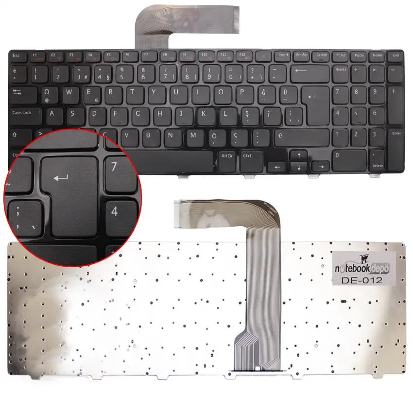 Dell O433XP, V-101020AK1, 90.4IE07.C01 Notebook Klavye (Siyah TR)