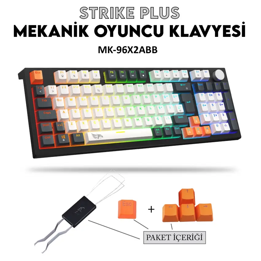 Gameagle Strike Plus MK-96X2ABB Mekanik Işıklı Oyuncu Klavye