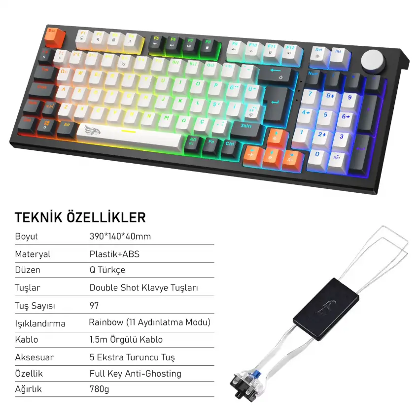 Gameagle Strike Plus MK-96X2ABB Mekanik Işıklı Oyuncu Klavye
