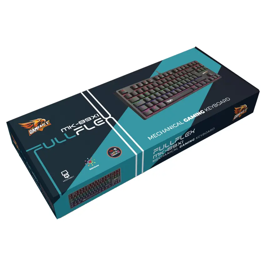 GAMEAGLE FULLFLEX MK-89X1B Mekanik Işıklı Gamer Klavye Türkçe Q (Red Switch)