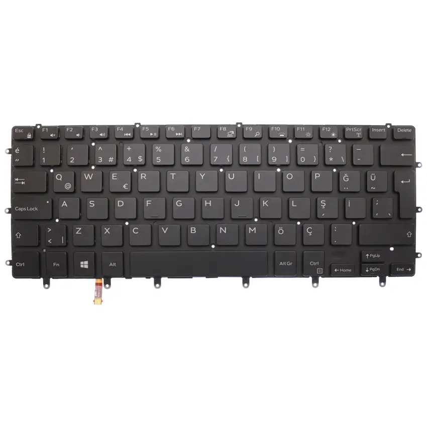 Dell XPS 9560 Uyumlu Notebook Klavye Işıklı (Siyah TR)